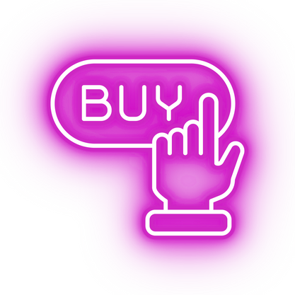 Neon pink buy button icon